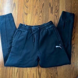 Puma large taper leg sweatpants in black
